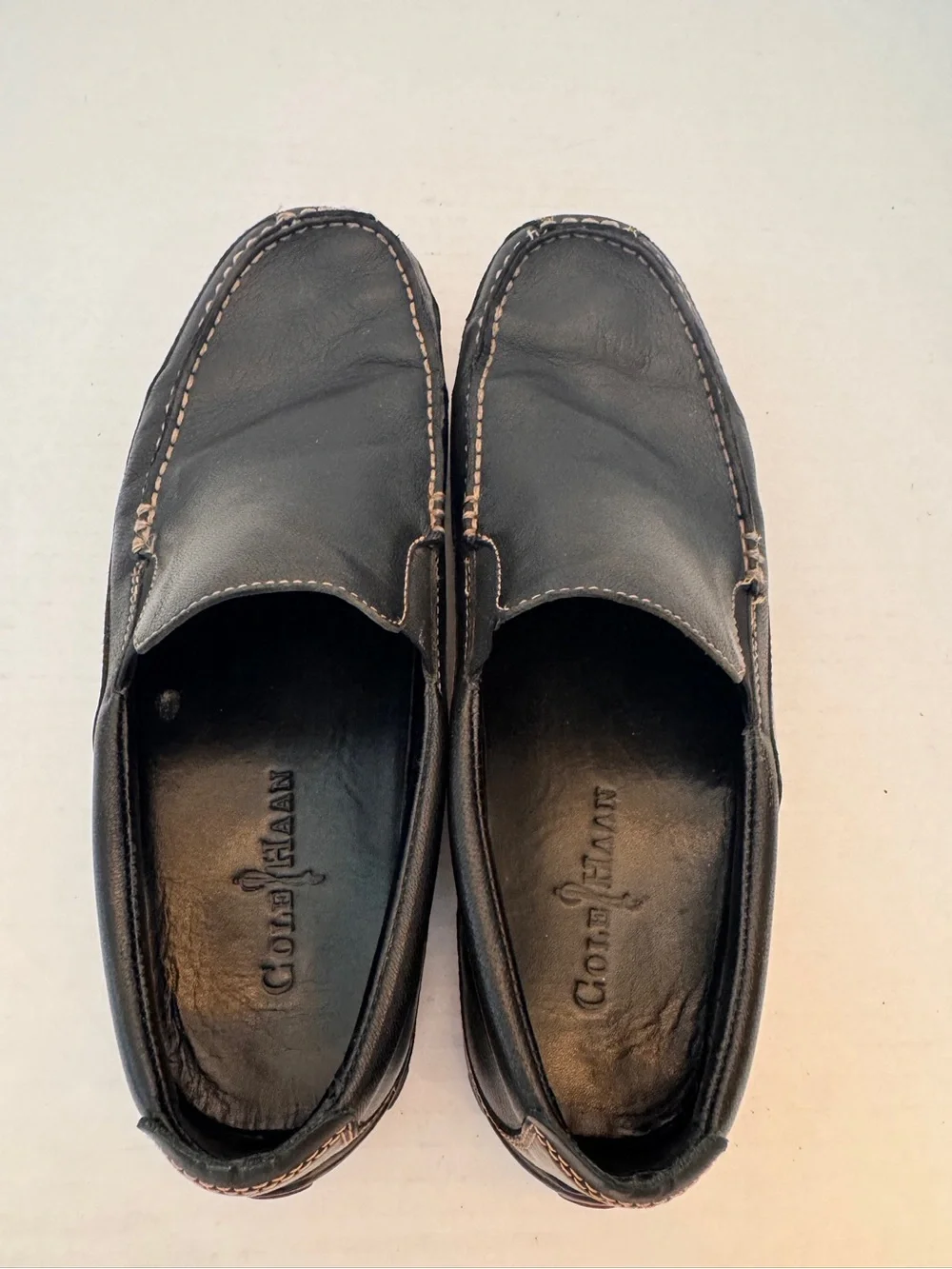 Cole Haan Men's Tucker Venetian Black Slip-On Driving Loafers Tan Size 9M